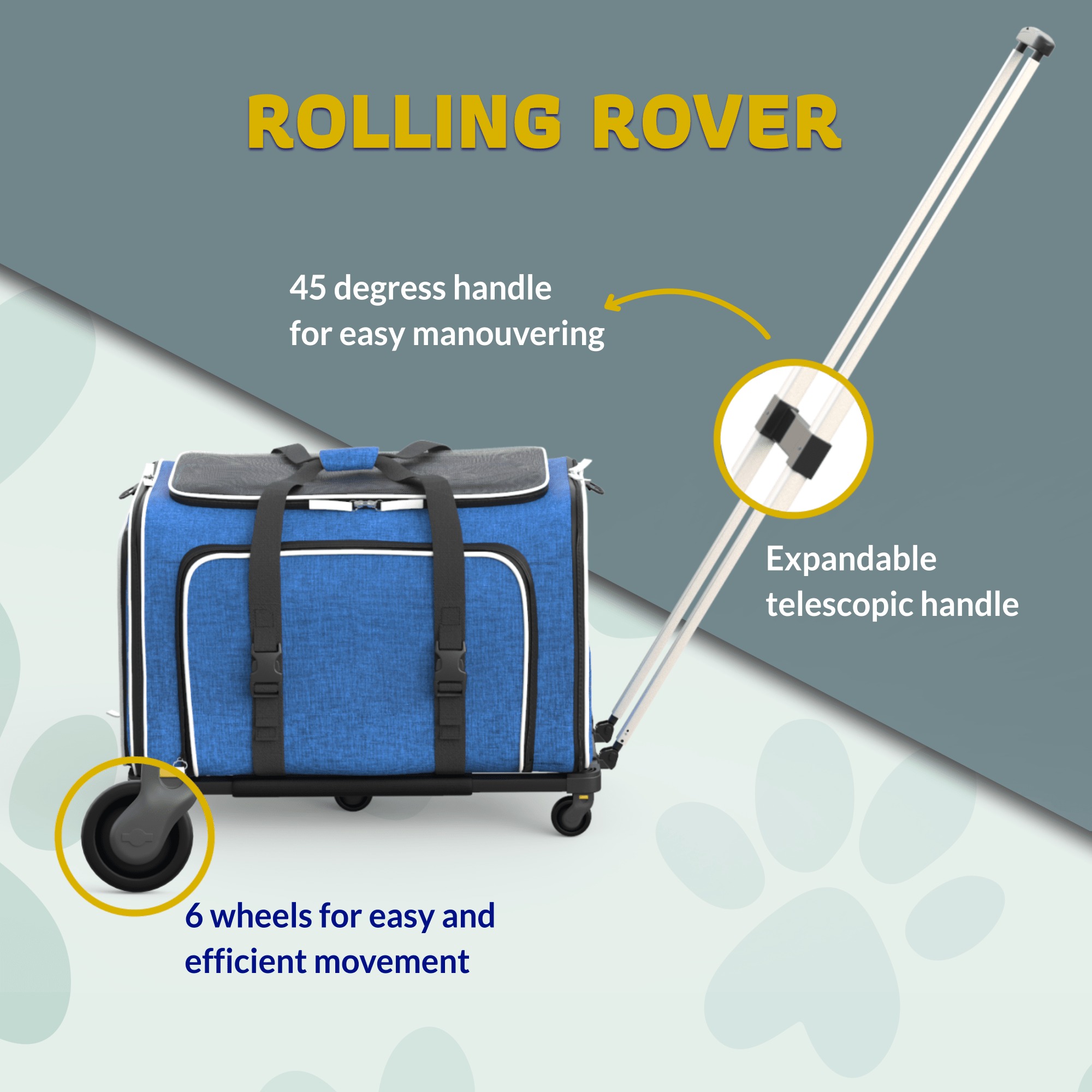 Katziela Rolling Rover Airline Compliant Expandable Wheeled Pet Carrier | HT Animal Supply