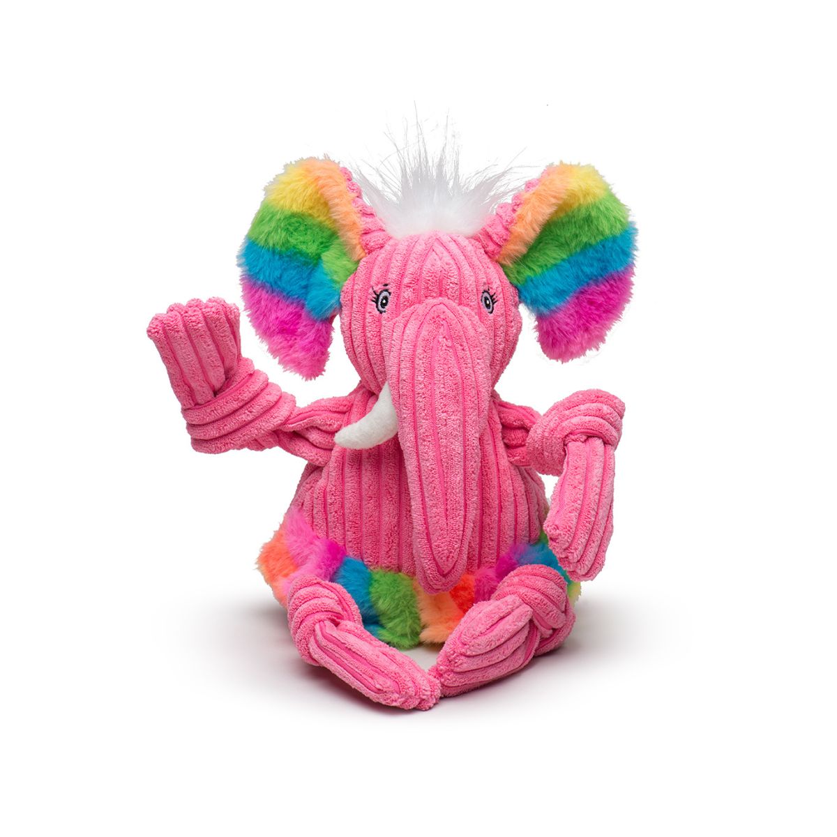 Rainbow Elephant Knottie Plush Dog Toy