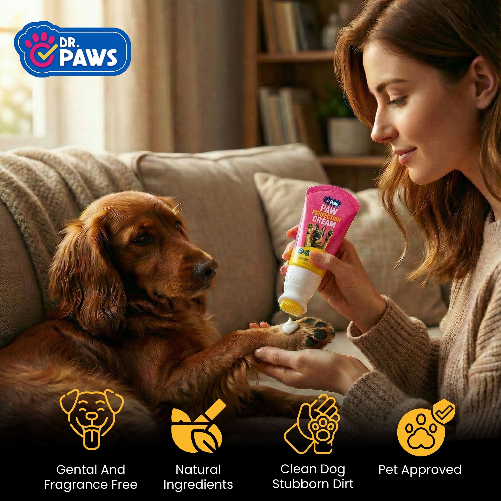 Paw Perfection Cream - Dog Paw Protector & Healing Balm with Soft Tip Applicator