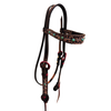 Alamo Saddlery Cheetah Overlay Contour Browband Leather Headstall with Spots