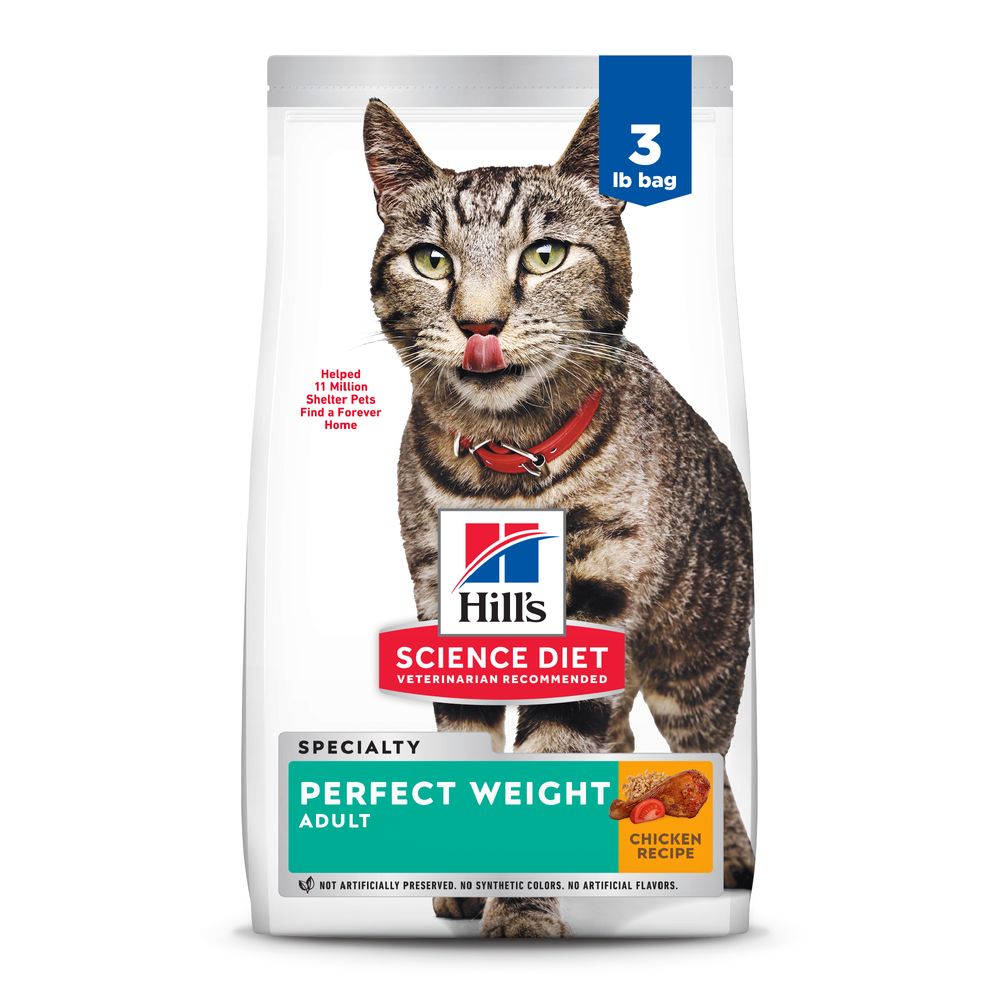 Hills Science Diet Adult Perfect Weight Chicken Recipe Dry Cat Food Bag