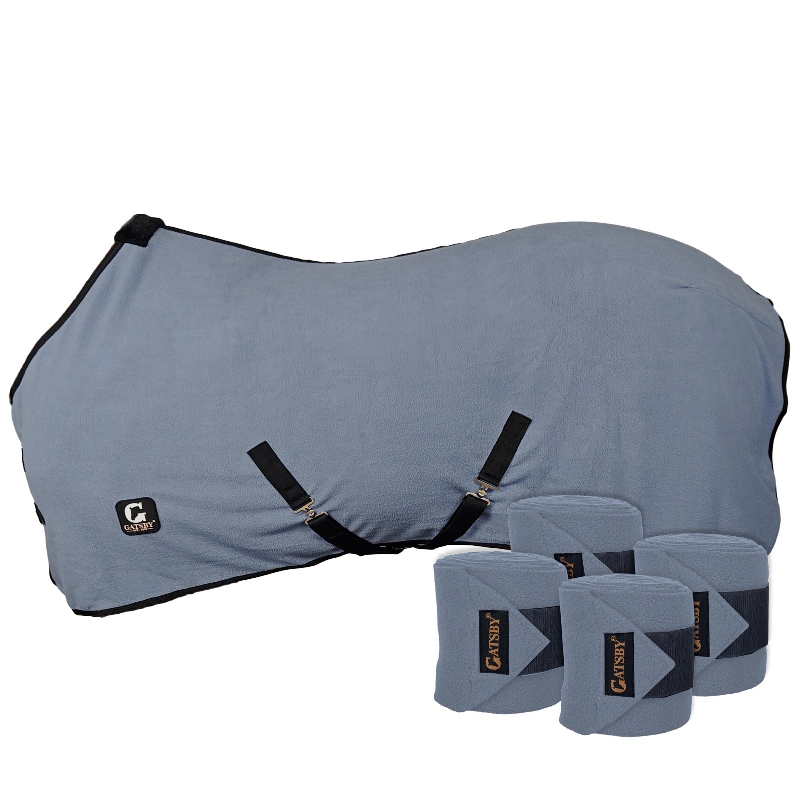 Gatsby Fleece Dress Sheet & Matching Polo Wrap Set - Slate Blue - 75