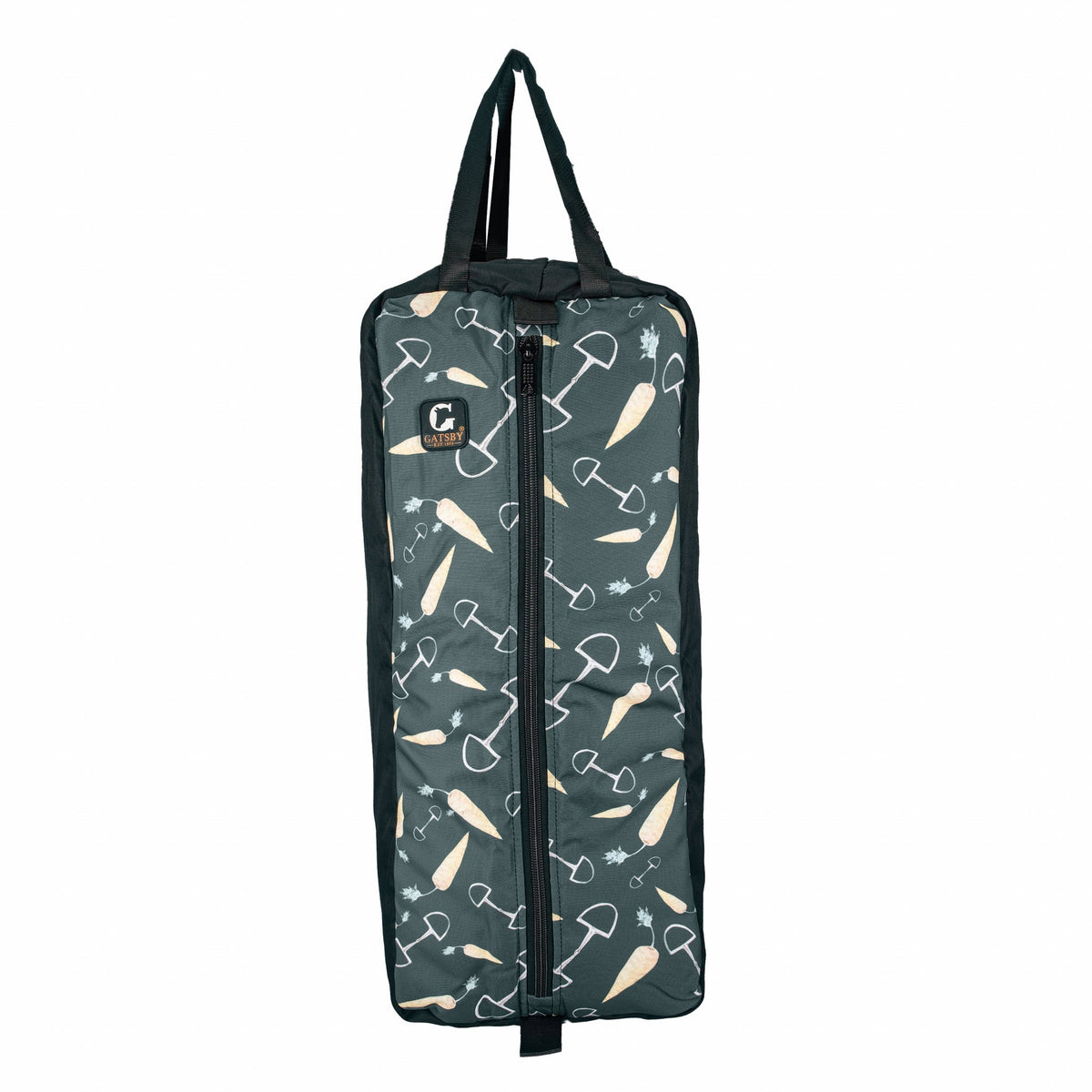 Gatsby Print Nylon Padded Bridle Halter Bag - Carrots