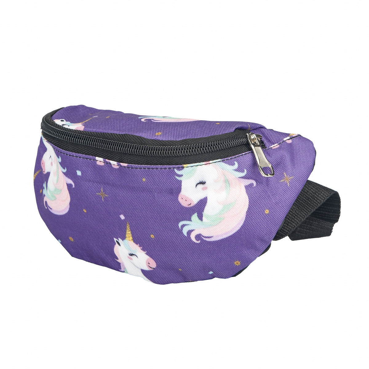 Gatsby Print Nylon Saddle Pouch - Unicorns