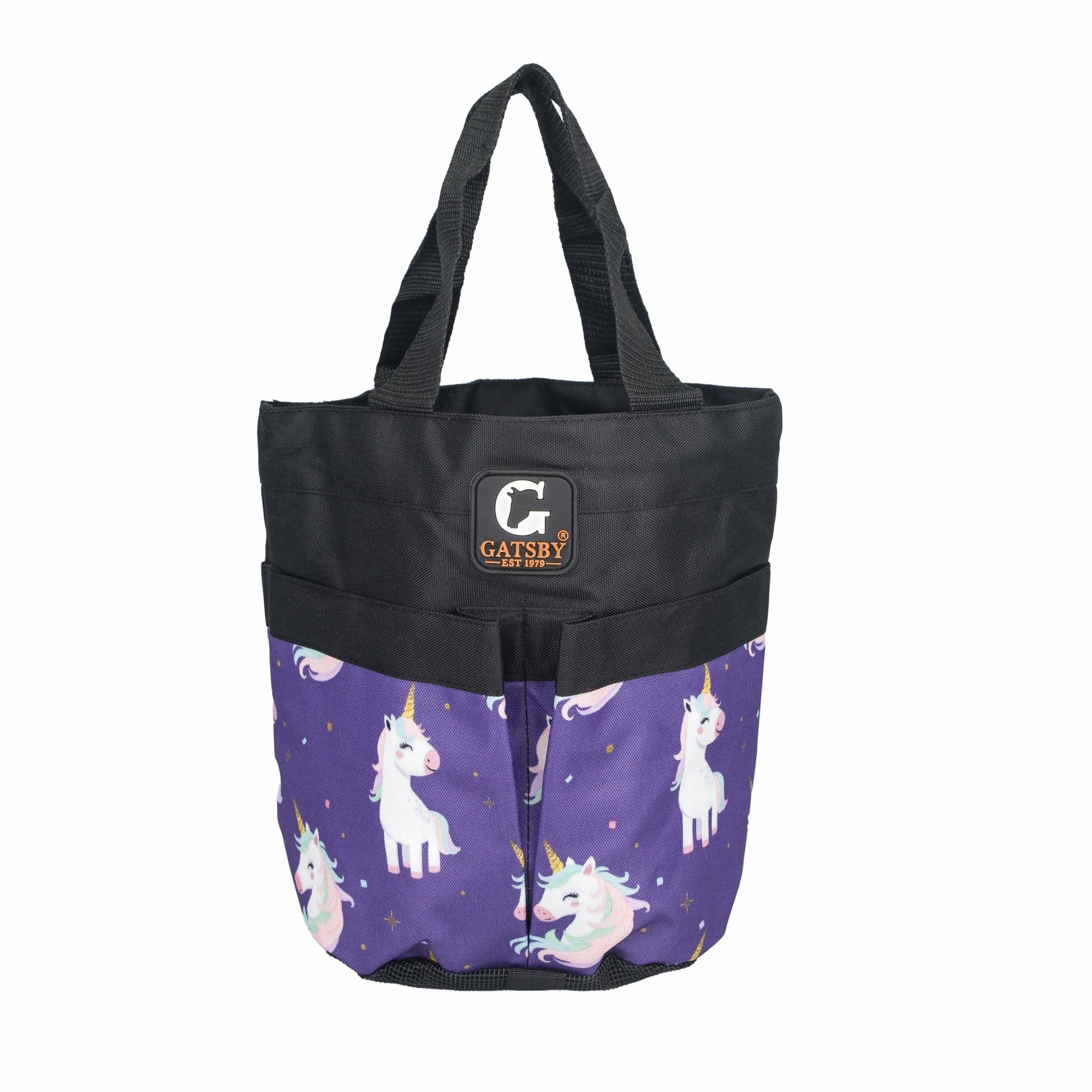 Gatsby Print Nylon Stable Tote with Mesh Bottom - Unicorns