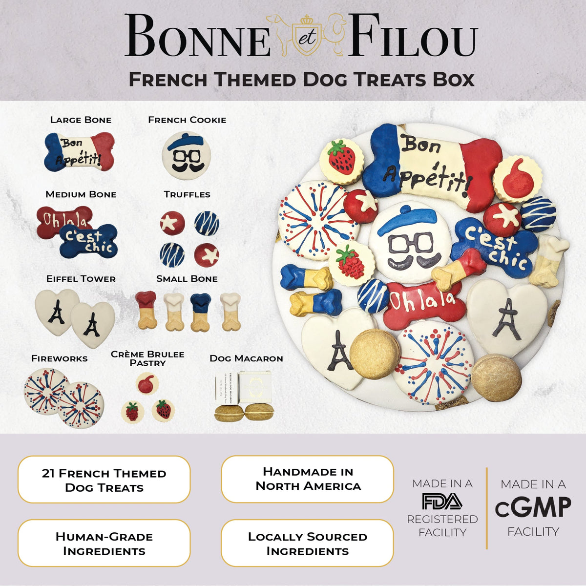 Bonne et Filou – French-Themed Dog Treat Gift Box