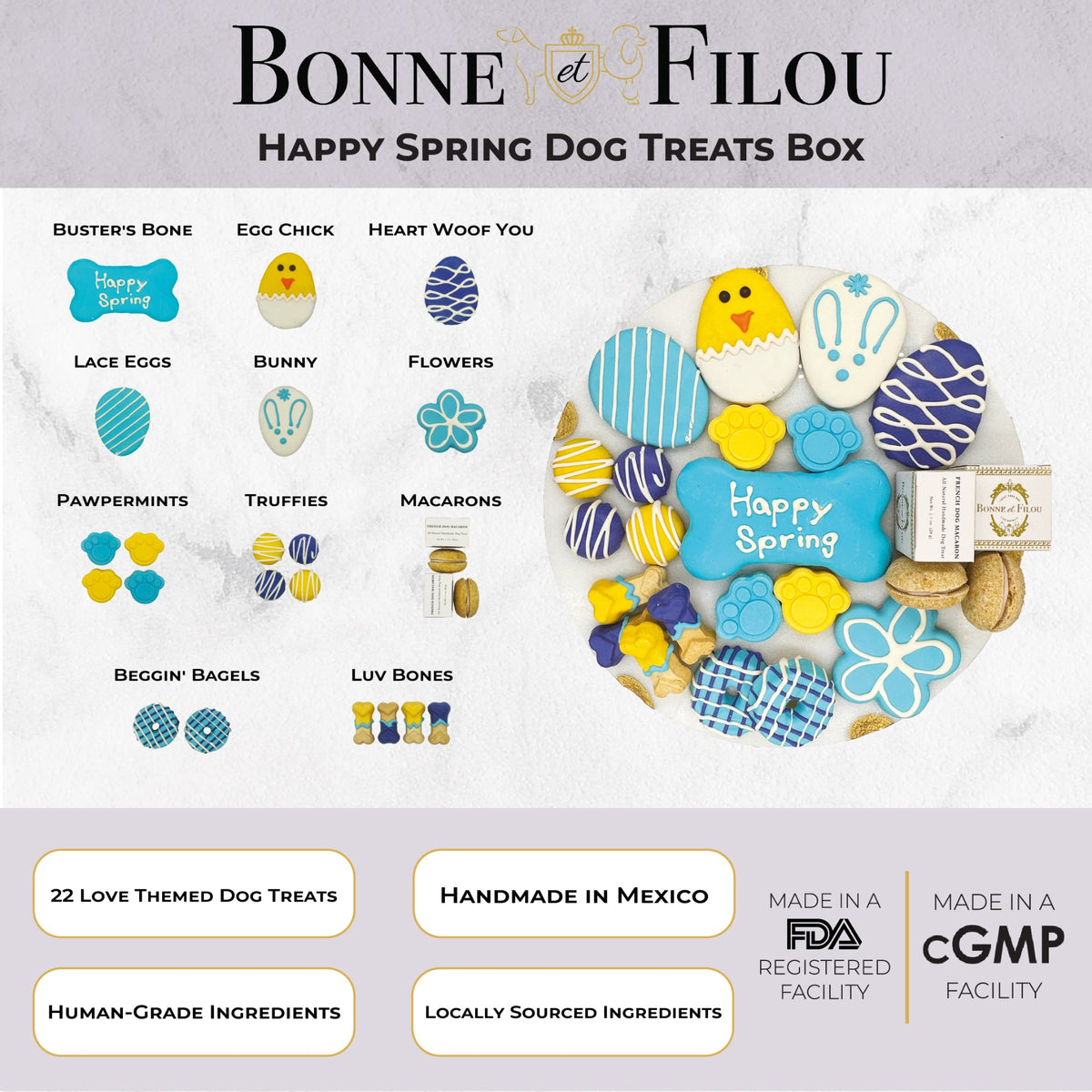 Bonne et Filou – Spring Dog Treat Gift Box