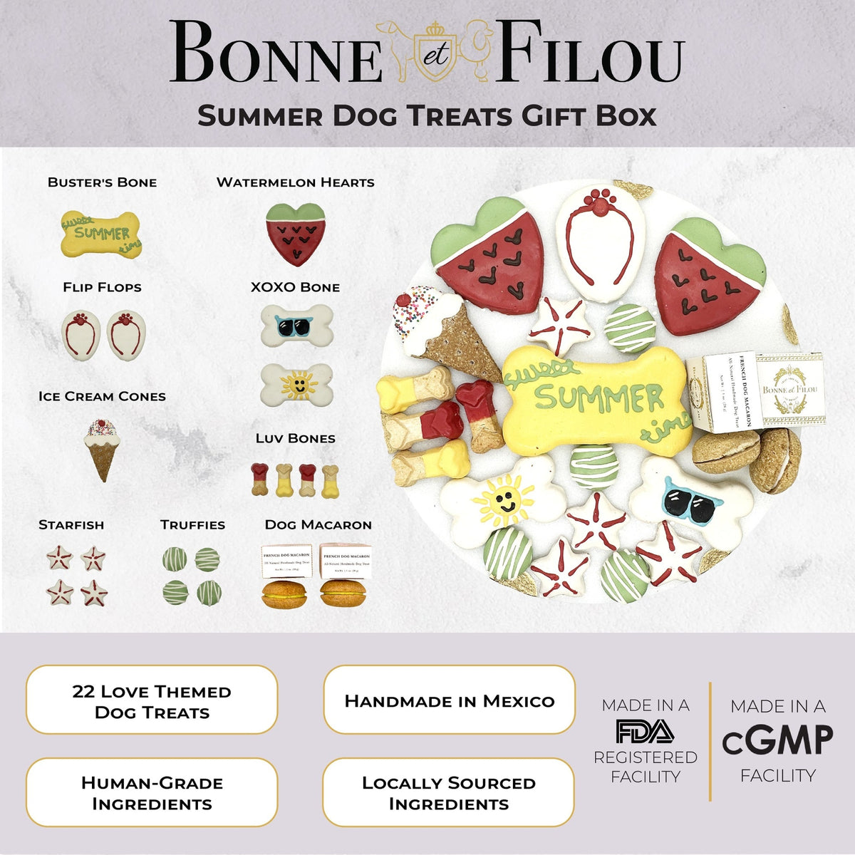 Bonne et Filou – Summer Dog Treat Gift Box