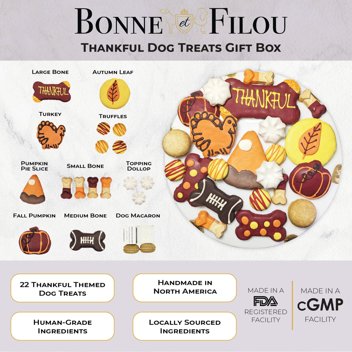 Bonne et Filou – Thanksgiving Dog Treat Gift Box
