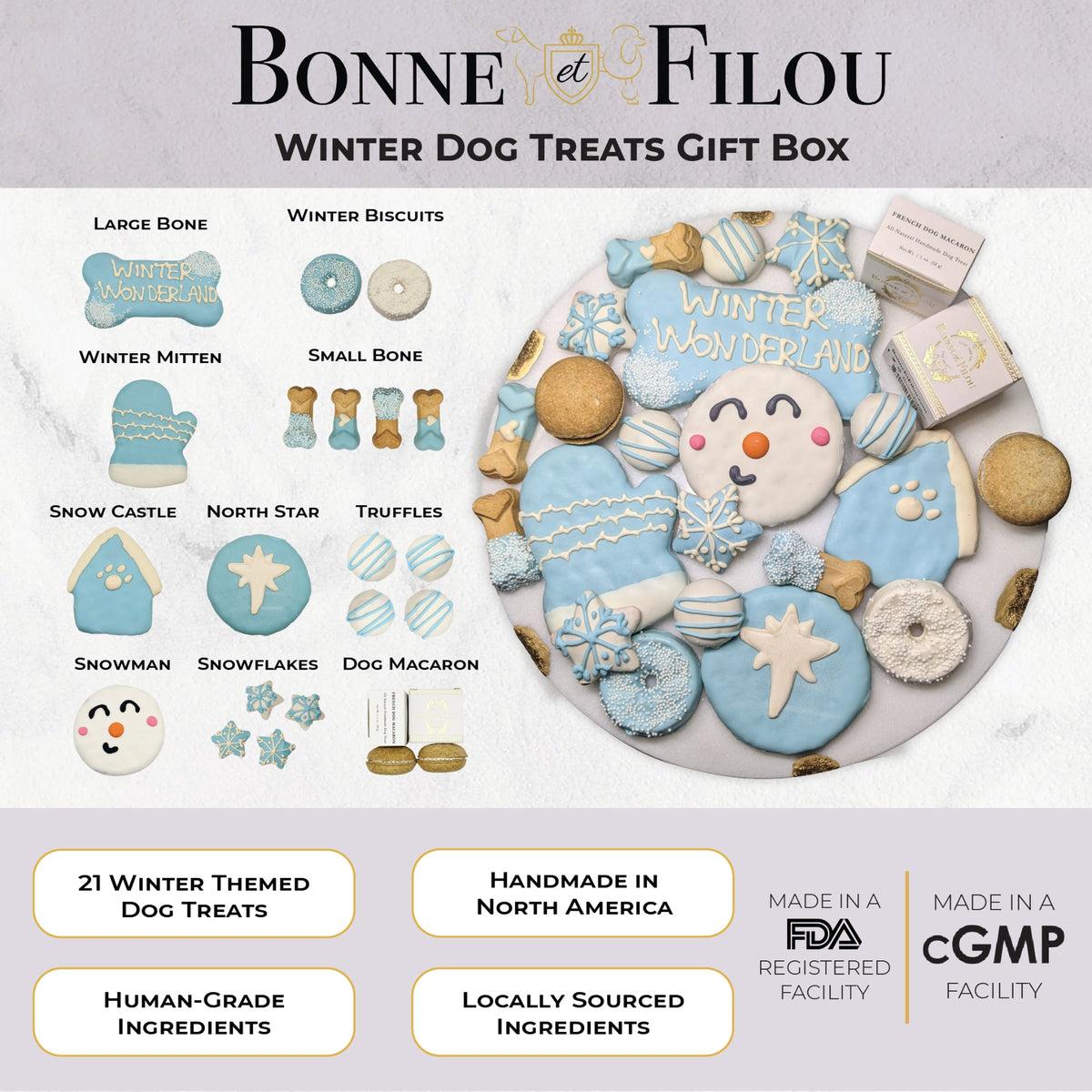 Bonne et Filou – Winter Dog Treat Gift Box
