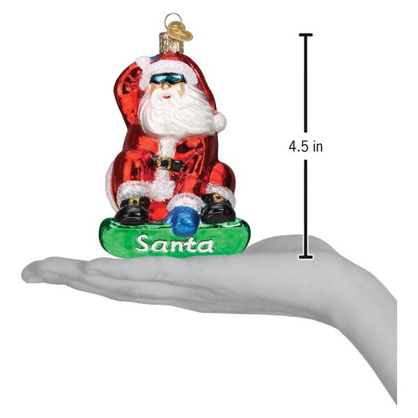 Old World Christmas: Snowboarding Santa Christmas Ornament
