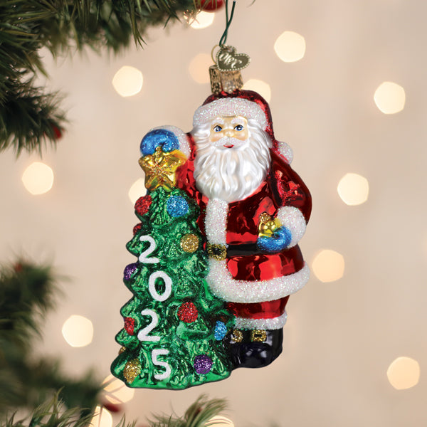 Old World Christmas: 2025 Santa With Tree Christmas Ornament