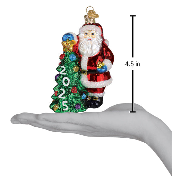 Old World Christmas: 2025 Santa With Tree Christmas Ornament