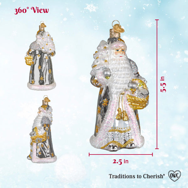 Old World Christmas: Sterling Santa Christmas Ornament