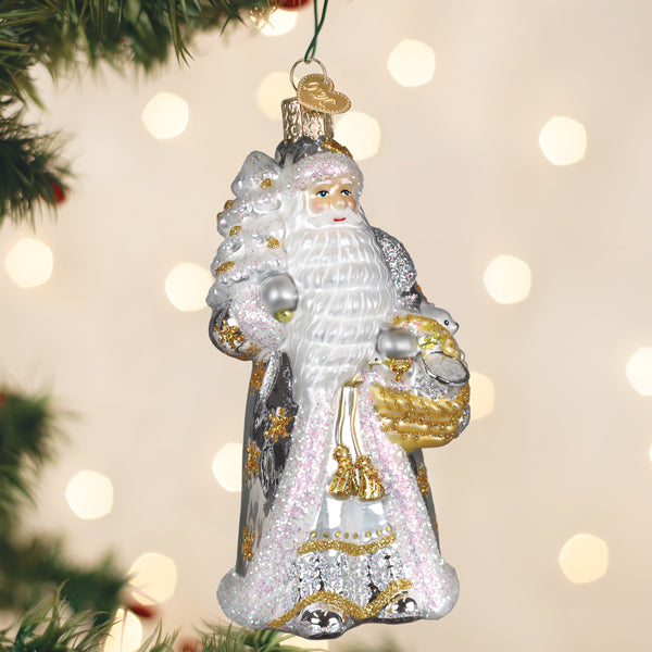 Old World Christmas: Sterling Santa Christmas Ornament