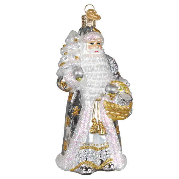 Old World Christmas: Sterling Santa Christmas Ornament