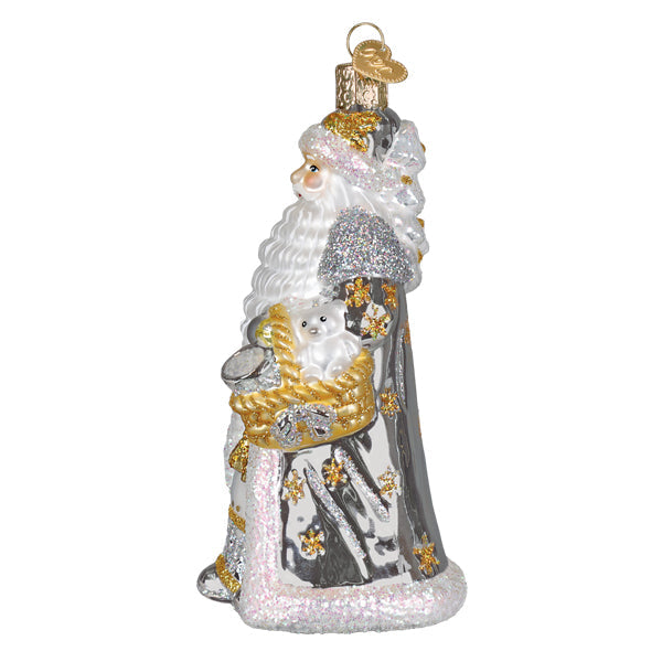 Old World Christmas: Sterling Santa Christmas Ornament