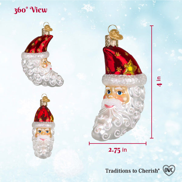 Old World Christmas: Santa Moon Face Christmas Ornament