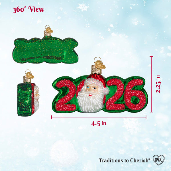 Old World Christmas: 2026 Santa Christmas Ornament