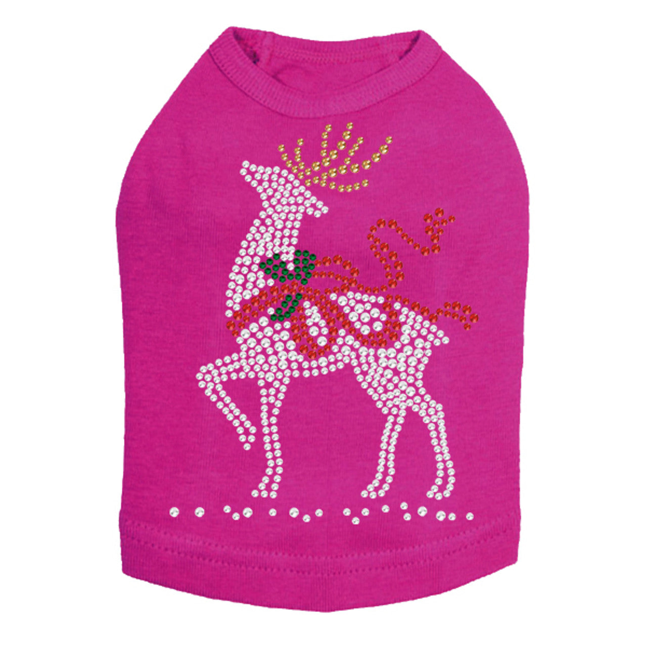 Reindeer with Red Bow - Dog Tank