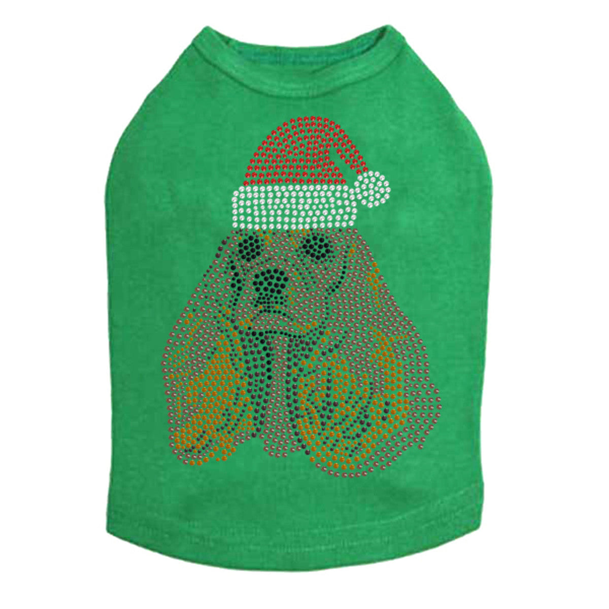 Cocker Spaniel with Santa Hat - Dog Tank
