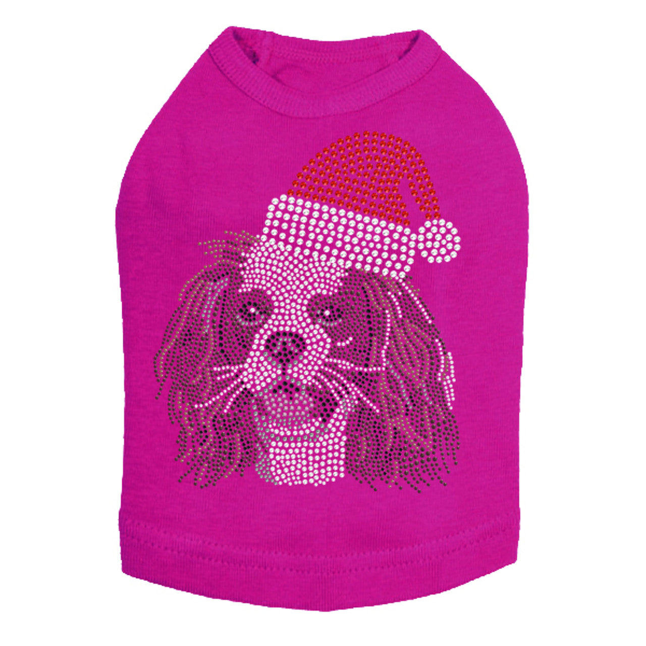 Cavalier King Charles Spaniel with Santa Hat - Dog Tank