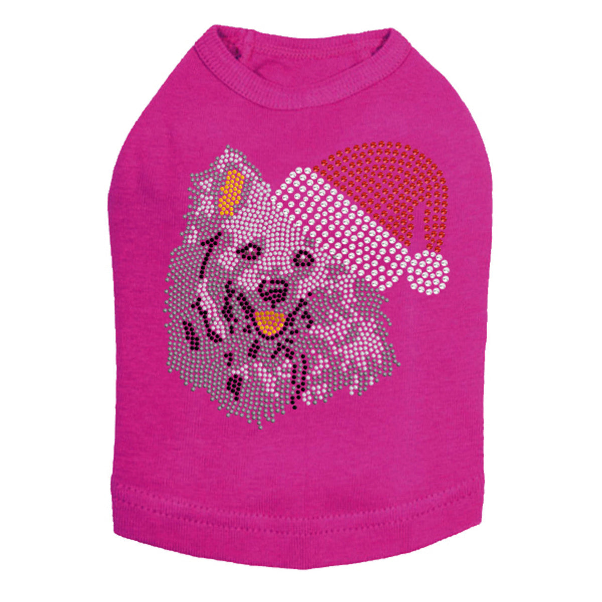American Eskimo with Santa Hat - Dog Tank