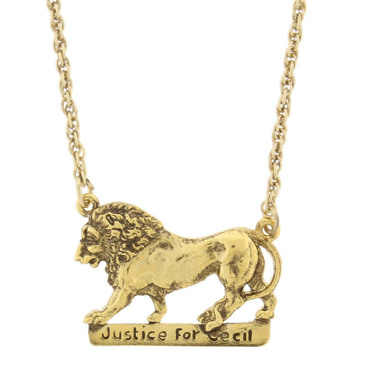 1928 Jewelry Justice For Cecil The Lion Pendant Necklace 16 Inch with 3 Inch Extender