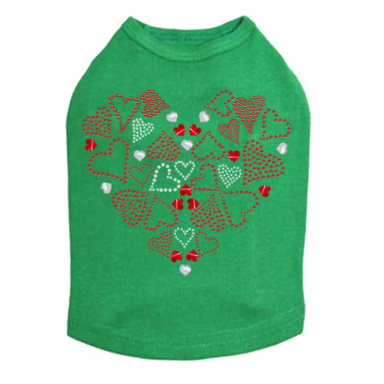 Red Heart with Hearts - Dog Tank