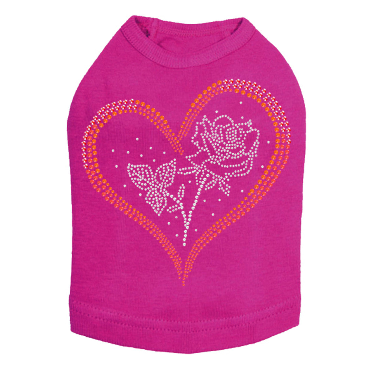 Heart with Rose - Dog Tank