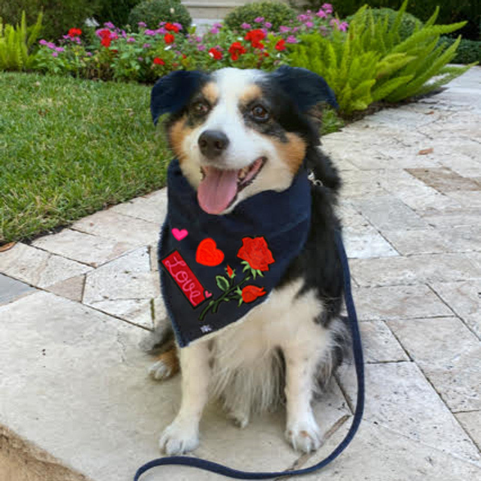 Custom Denim Bandana with Patches