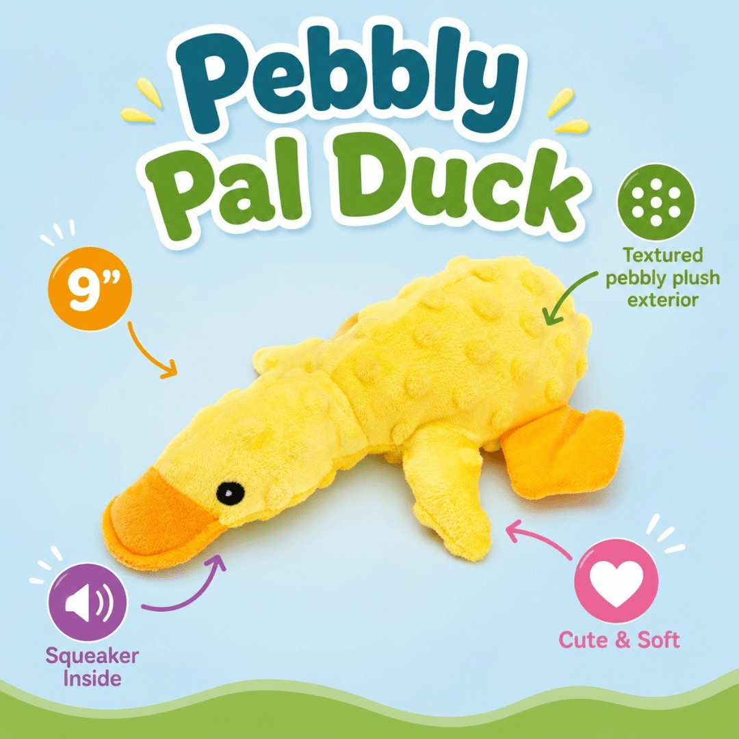 Dogline Pebbly Pal Plush Dog Toy with Squeaker