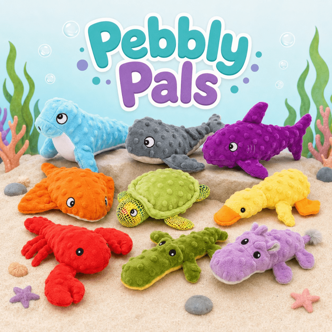 Dogline Pebbly Pal Plush Dog Toy with Squeaker