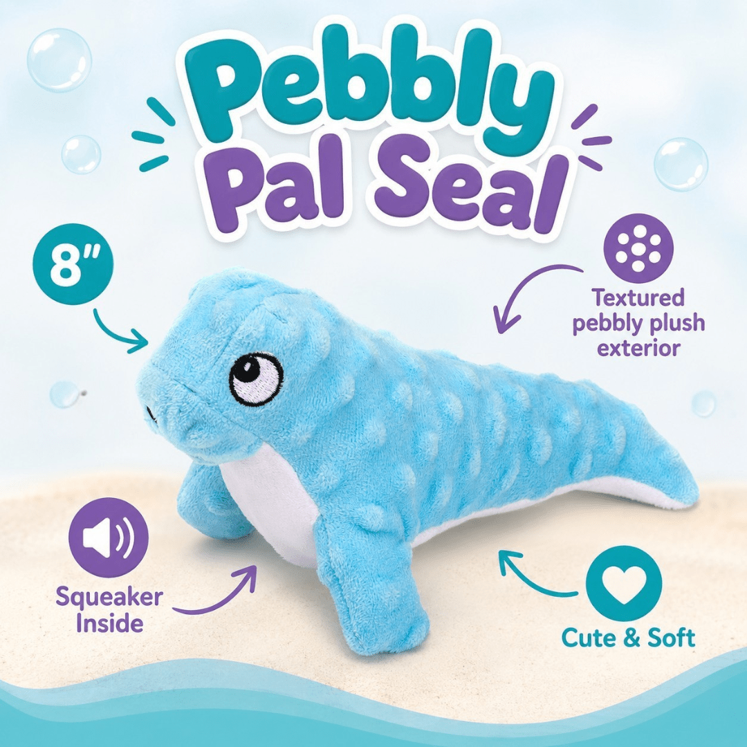 Dogline Pebbly Pal Plush Dog Toy with Squeaker