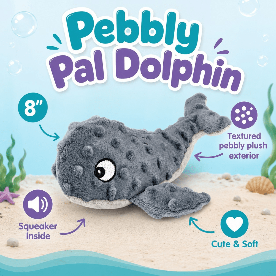 Dogline Pebbly Pal Plush Dog Toy with Squeaker