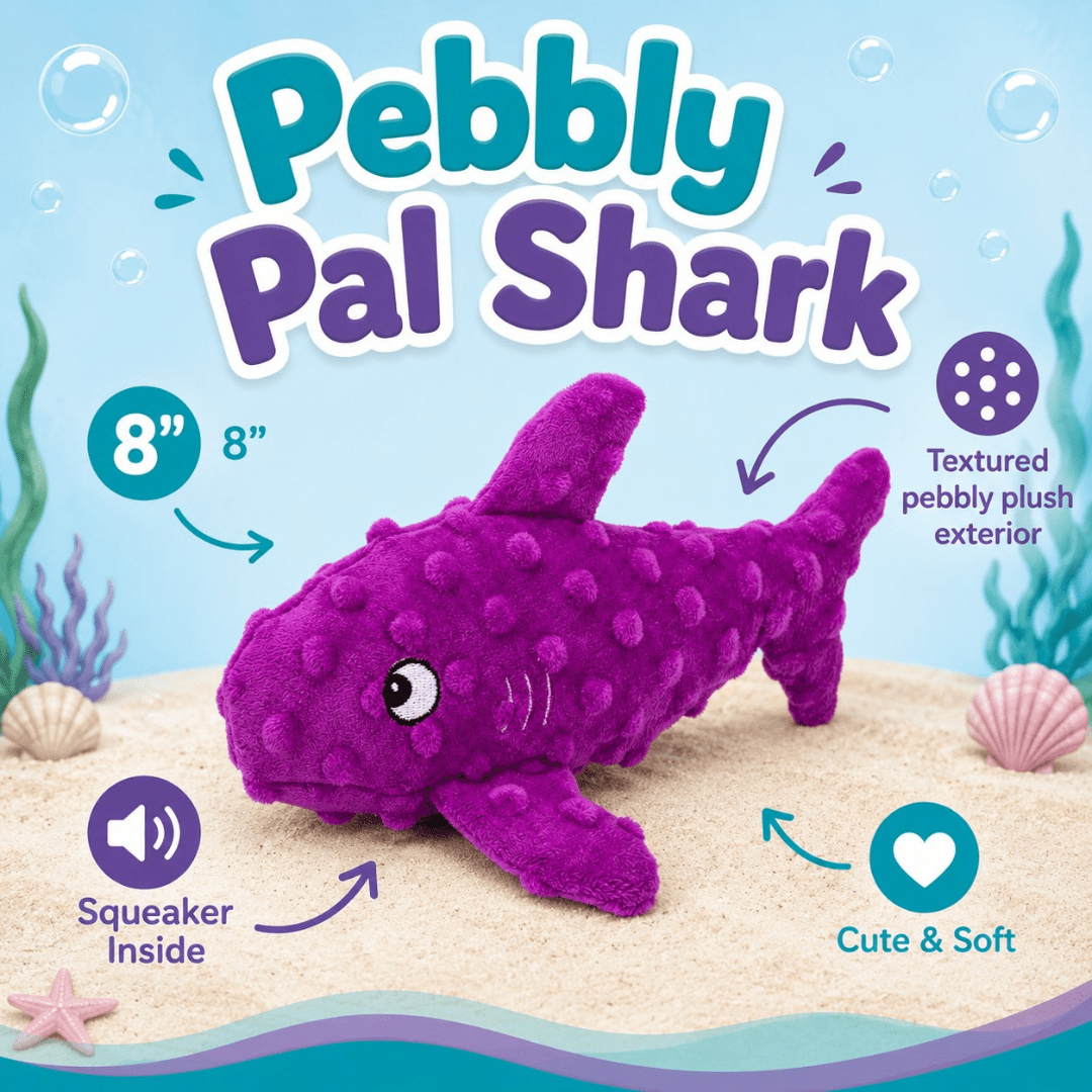 Dogline Pebbly Pal Plush Dog Toy with Squeaker
