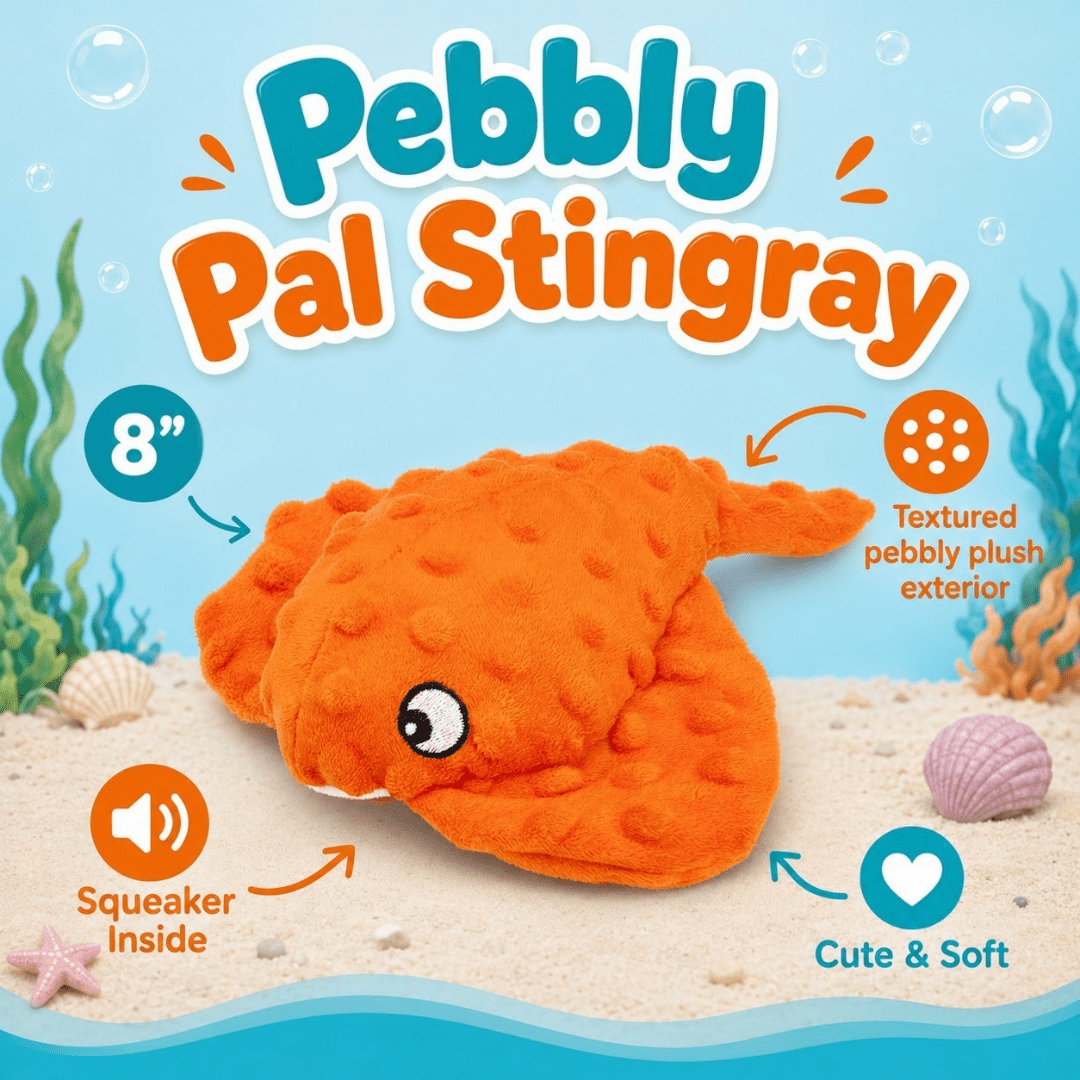 Dogline Pebbly Pal Plush Dog Toy with Squeaker