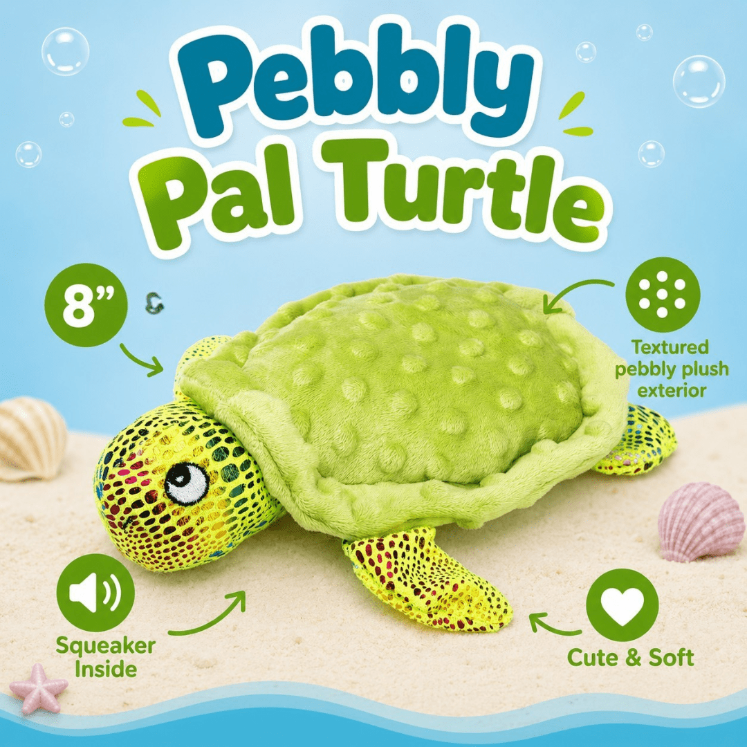 Dogline Pebbly Pal Plush Dog Toy with Squeaker