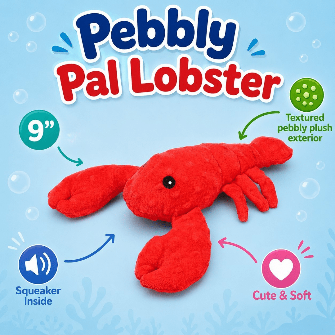 Dogline Pebbly Pal Plush Dog Toy with Squeaker