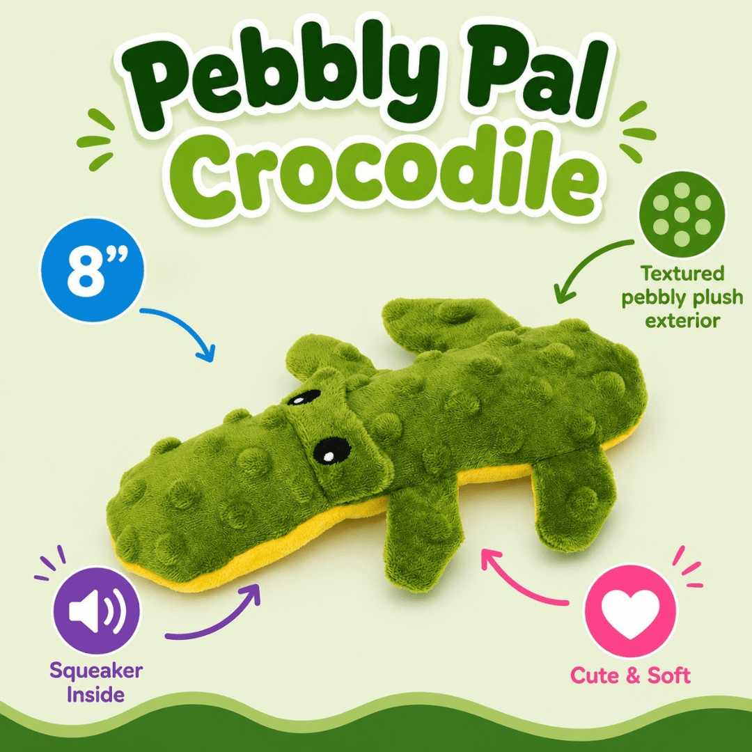 Dogline Pebbly Pal Plush Dog Toy with Squeaker