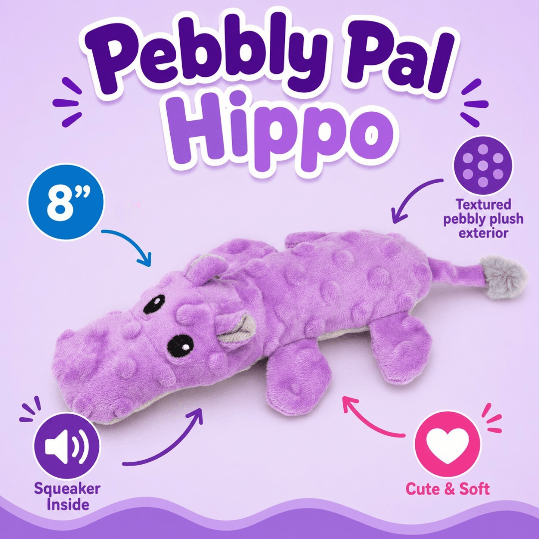 Dogline Pebbly Pal Plush Dog Toy with Squeaker