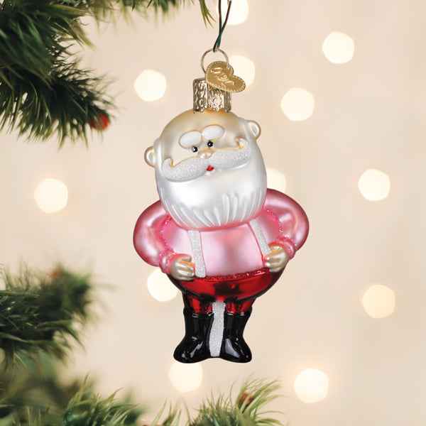 Old World Christmas: Santa In Suspenders Christmas Ornament