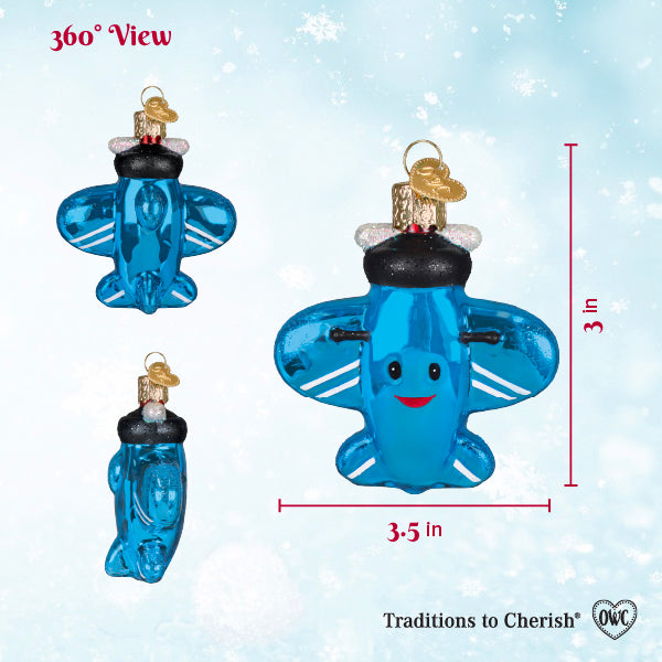 Old World Christmas: Misfit Plane Christmas Ornament
