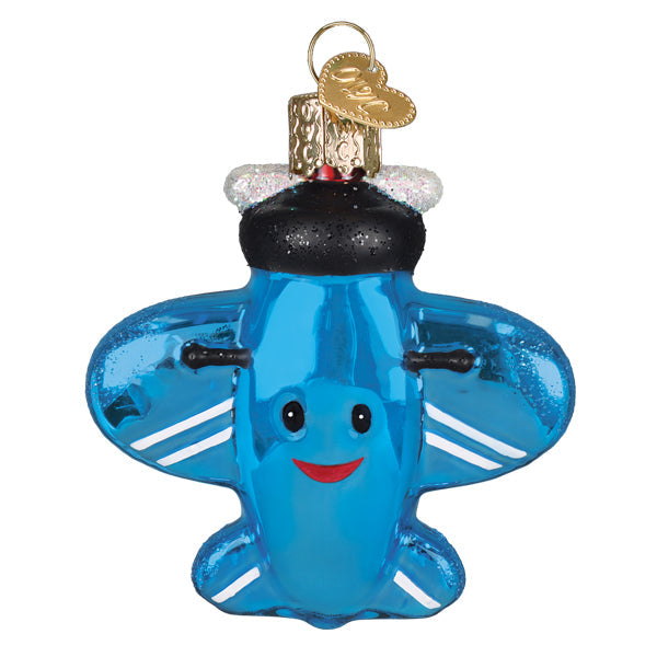 Old World Christmas: Misfit Plane Christmas Ornament
