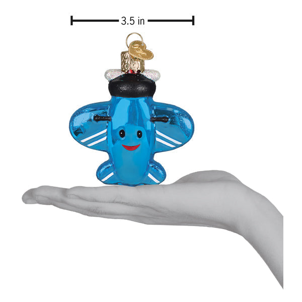 Old World Christmas: Misfit Plane Christmas Ornament