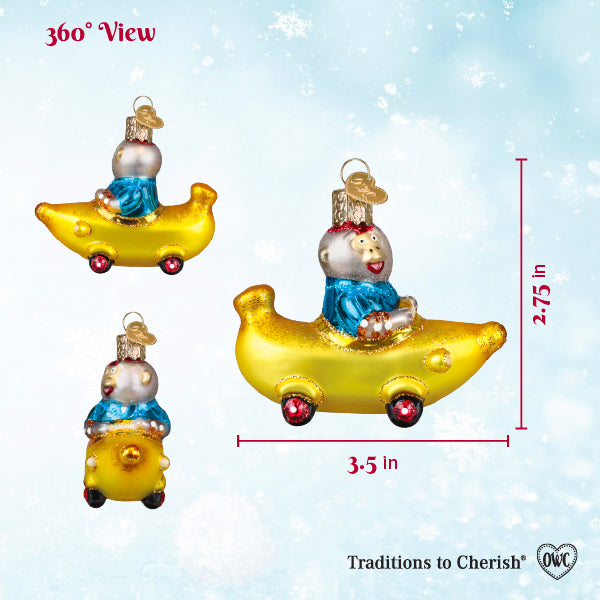 Old World Christmas: Bananas Gorillas Bananamobile Christmas Ornament