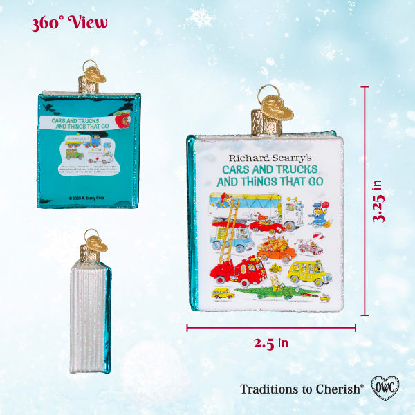 Old World Christmas: Cars & Trucks & Things That Go Book Christmas Ornament