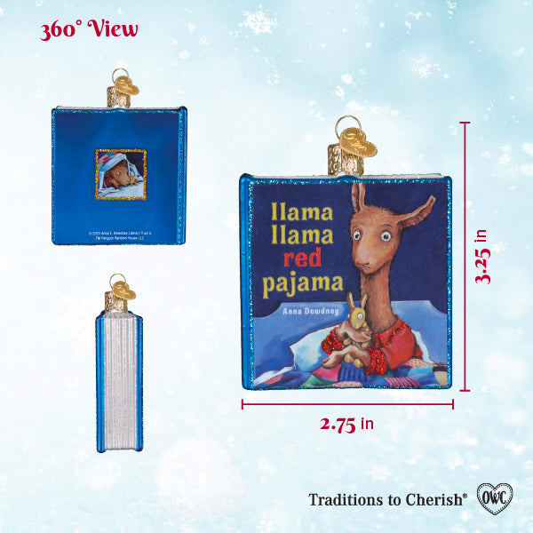 Old World Christmas: Llama Llama Red Pajama Book Ornament