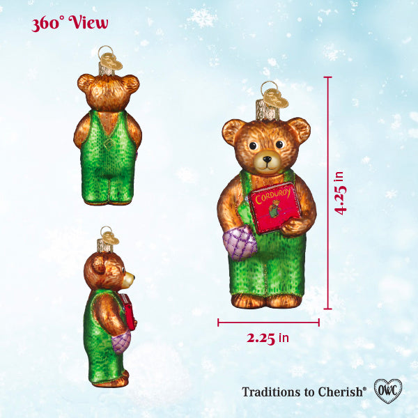 Old World Christmas: Corduroy Holding Book Christmas Ornament