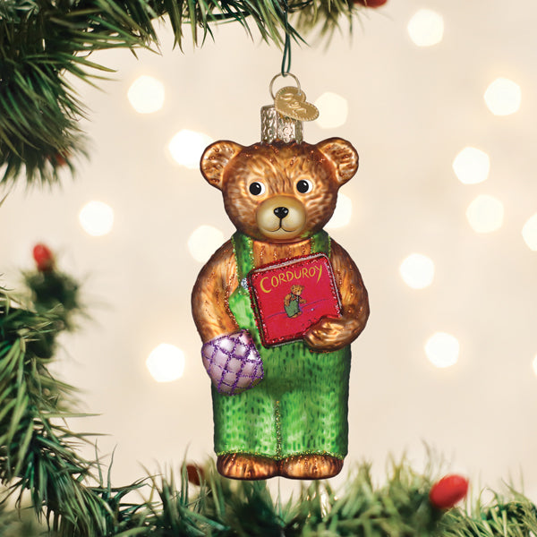 Old World Christmas: Corduroy Holding Book Christmas Ornament